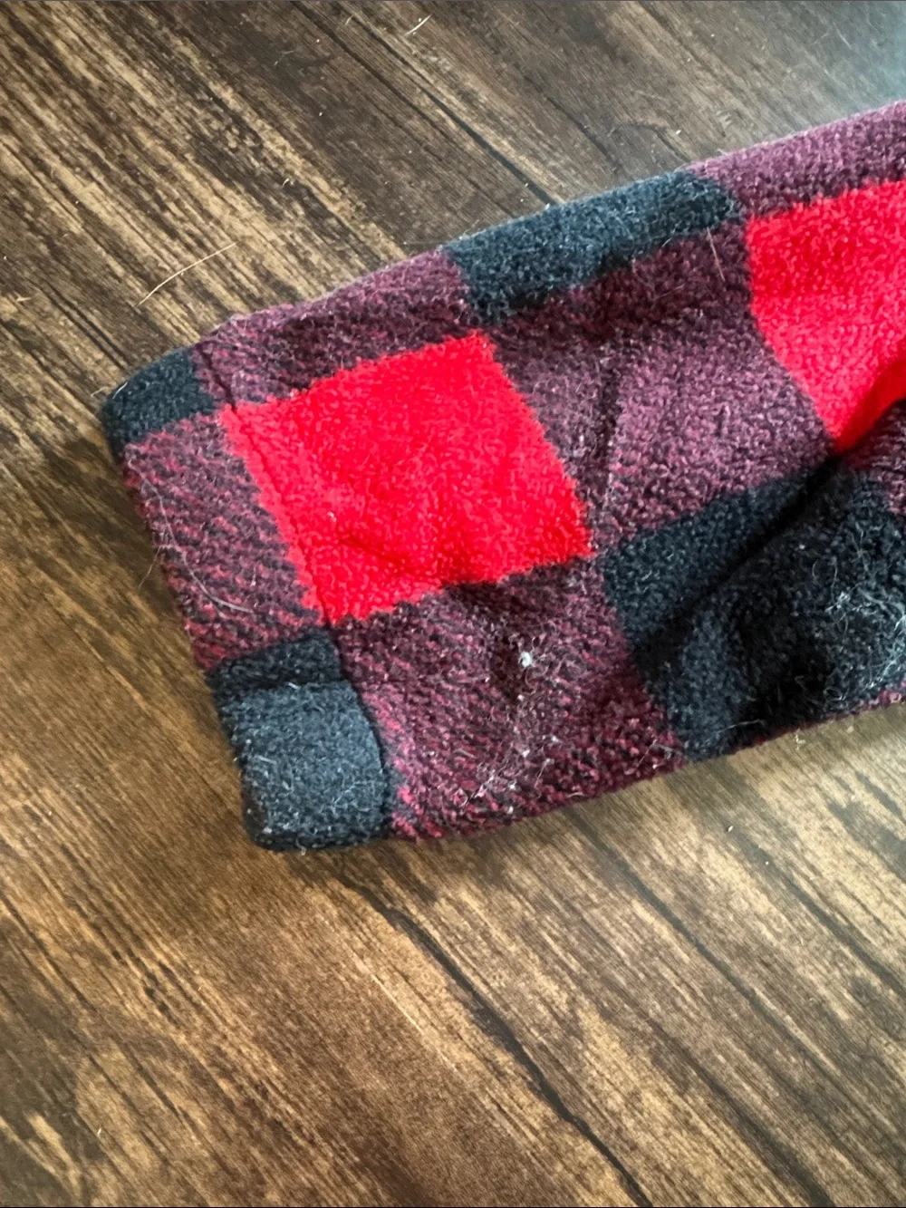 Columbia Red and Black Buffalo Plaid Mens fleece Jacket